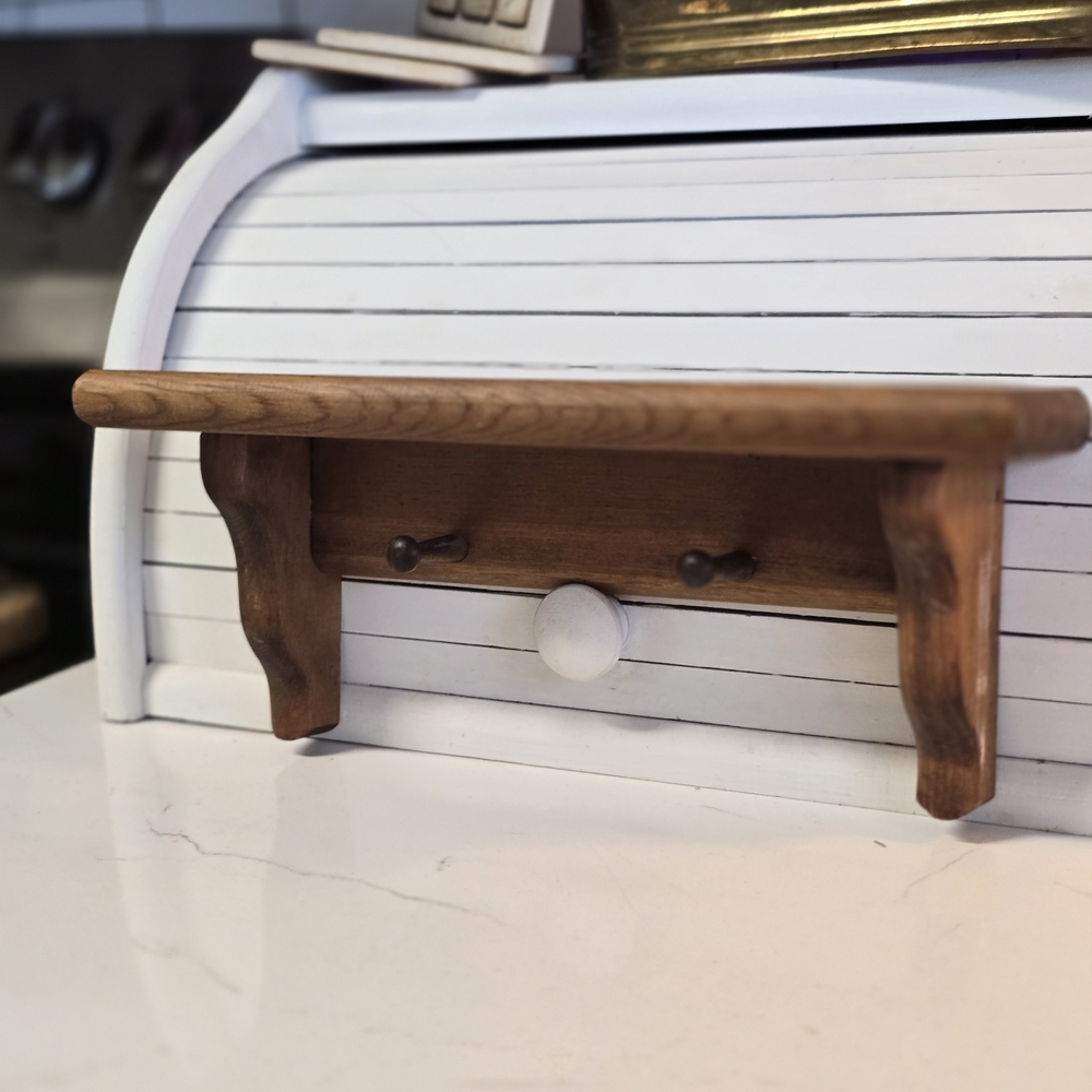 Rustic Brown Wooden Wall Shelf